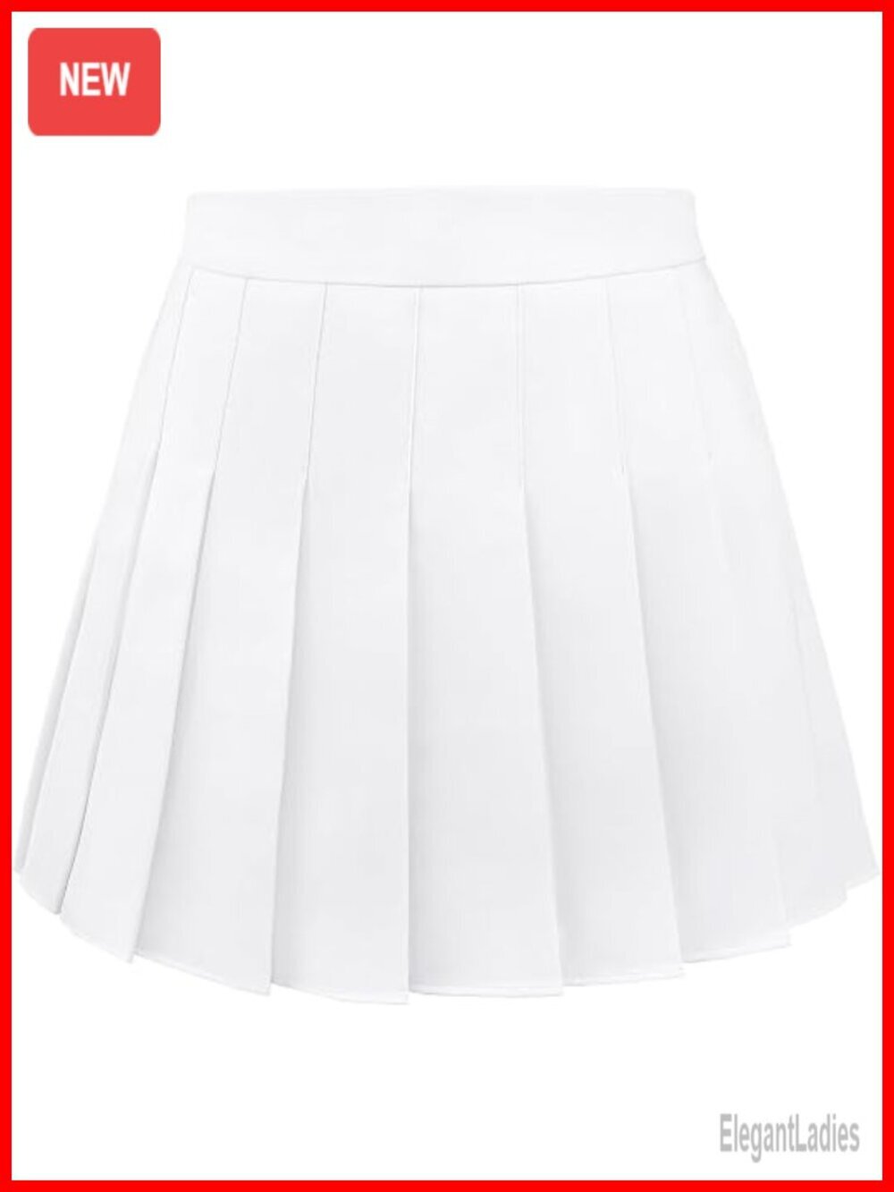 Pleated Skater Skirt with Shorts, High Waist, Elastic Waist, Tennis Skirt